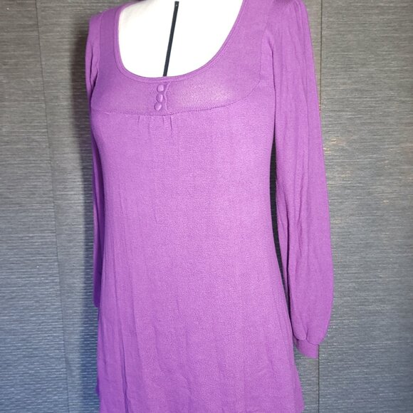 Vintage purple Long sleeve sweater dress - Picture 1 of 9